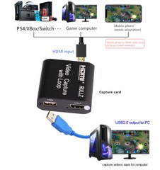Loop Out USB HDMI Video Capture Card Live Streaming Record PS4 Switch DVD Camera