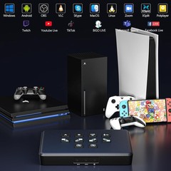 Dual Video Capture Card HDMI Live Stream Switcher, 4K 60HZ USB-C HDMI to USB 3.0
