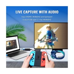 4K60 HDMI Capture Card for Streaming,4K HDR10 Passthrough,4K Cam Link for Rec…
