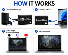4K HDMI Video Capture Card USB 3.0 1080P 60FPS Recorder for PS5 Switch PC OBS