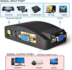 M MAKETHEONE RCA to VGA Adapter, Composite AV S-Video Input black
