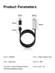 USB 3.0 Video Capture Card 1080P@60fps, HDMI to USB A/C, Live Streaming, Gaming