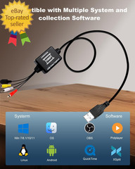 VHS to Digital Converter Usb A Usb C Video 1080P Capture Card Rca Av to USB2 0 A