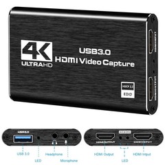 4K HDMI Capture Card USB 3.0 Video Recorder 1080P 60FPS Streaming Adapter