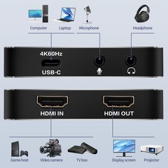 Hdmi Capture Card USB 3.1, 4K60 HDMI2.0 Video Capture Card with VRR HDR, 2K14…