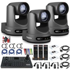 3 x PTZOptics Move 4K PTZ Camera with 20x Zoom (Gray) (PT20X-4K-GY-G3) +