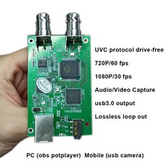 1080P 4-in-1 AHD TVI CVI CVBS USB Video Capture Card Analog Loop Out Drive Free