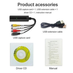 USB 2.0 Audio Video VHS to DVD VCR PC HDD Converter Adapter Digital Capture Card
