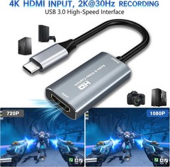 Video Capture Card, 4K USB3.0 HDMI to USB C, 1080P60FPS HDMI Capture Card for St