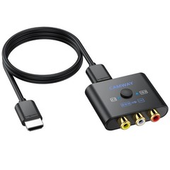 RCA to HDMI Converter 1080P AV Adapter 16:9 4:3 Composite Video Black