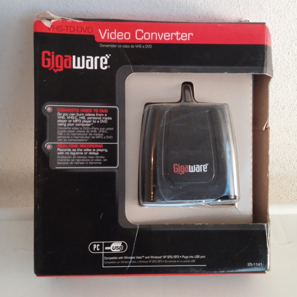 Gigaware VHS-to-DVD Converter 25-1141 -Brand New – Open Box