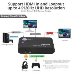 SIIG 4K120Hz HDMI 2.1 Capture Device for Gaming and Streaming, 4K60Hz Capture