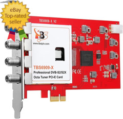 6909X DVB-S/ S2/ S2X 8 Tuner PCI Express Digital Satellite TV Card for Live TV