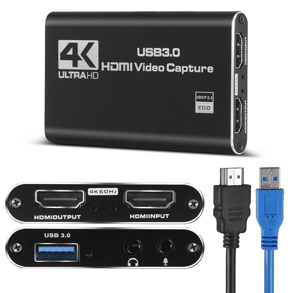 4K Audio Video Capture Card, USB 3.0 HDMI Video Capture Device Full HD Recording