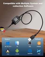 VHS to Digital Converter,USB-A/USB-C Video 1080P Capture Card,RCA/AV to USB2.0 A