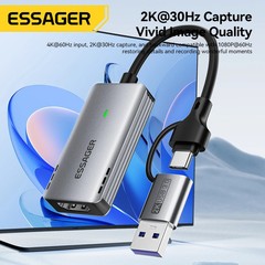 Essager 2 in 1 Video Capture Card HDMI to USB 3.0/Type C Gaming Live Streaming