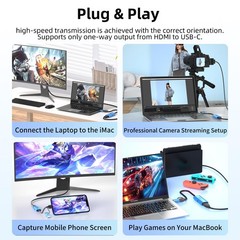 Video Capture Card with 100W PD Fast Charging, 4K 60Hz Input to 1080P 60FPS, …