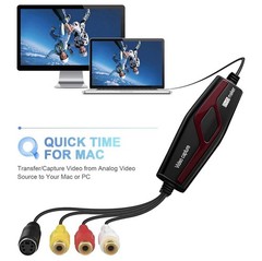 VHS to Digital Converter,Video Capture Card Device,VHS VCR Hi8 Mini DV to Mac…