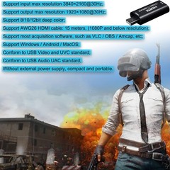 HDMI to USB Video Capture Card 1080P for Live Video Streaming Record via DSLR…