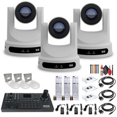 3 x PTZOptics Move SE PTZ Camera with 30x Optical Zoom (PT30X-SE-WH-G3) +