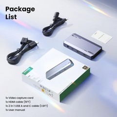 UGREEN 4K@60Hz Capture Card, Ultra HD HDMI Video Card grey