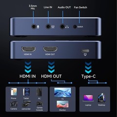 Ultra-Low Latency 4K HDMI Capture Card – Perfect for Live Game Broadcasting