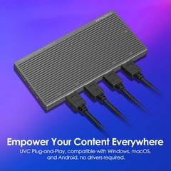 CT-4 4K Video Capture Card – 4 HDMI Inputs, UVC Plug-and-Play, Simultaneous 4…