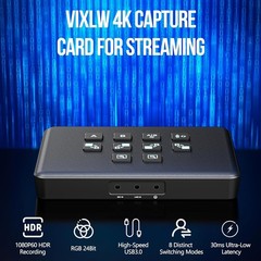 Dual Video Capture Card HDMI Live Stream Switcher, 4K 60HZ USB-C HDMI to USB 3.0