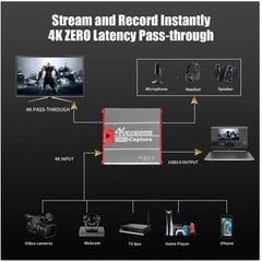 4K HDMI Video Capture Card for Game Streaming