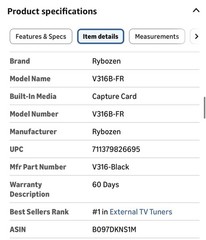 Rybozen V316B-FR 4K Ultra HD USB 3.0 HDMI Video Capture Card, 4 Ports