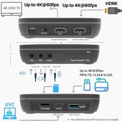 UHD Pro 4K Video Recorder HDMI Capture DVR with H.265/H.264 Codec Cinematic