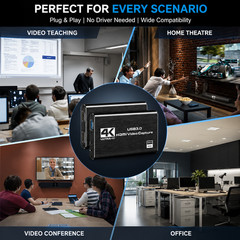 4K HDMI Video Capture Card USB 3.0 Recorder for Streaming Gaming PC