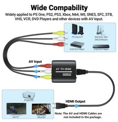 GINGIN AV to HDMI Converter, Adapter Support 720p/1080p Red,White