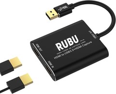 RUBU USB 3.0 HDMI Video Capture Card 1080P 60FPS for OBS PS4 PC Streaming DSLR