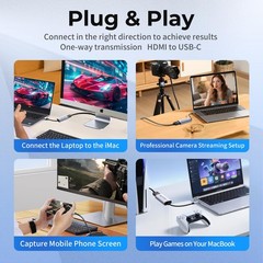 HDMI Capture Card 4K@60FPS, 2K@144FPS USB 3.0 HDMI to USB C/A Video Capture C…
