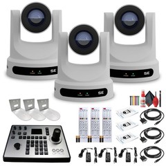 3 x PTZOptics Move SE PTZ Camera with 30x Optical Zoom + PTZOptics PT-JOY-G4