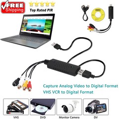 USB2.0 VHS To DVD Converter Audio Video Capture Kit Scart RCA Cable for Win10