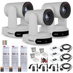 3 x PTZOptics Move 4K PTZ Camera with 30x Zoom (White) (PT30X-4K-WH-G3) + 3 x