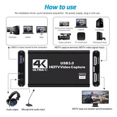 HDMI to USB3.0 Video Capture Card Streaming Camera/Xbox/PS4/PS5/PC/OBS/Gaming US