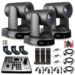 2 x PTZOptics Move 4K PTZ Camera with 30x Zoom (Gray) (PT30X-4K-GY-G3)