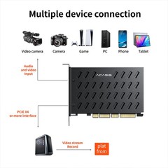 ACASIS Professional Dual-Channel PCIe Capture Card 4K@60Hz HDMI with Loop-Out