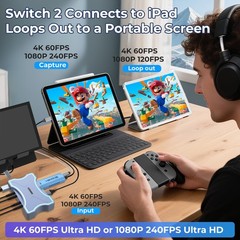 4K HDMI Capture Card with Touch LED, Dual HDMI in/Loop-Out, USB 3.0, 4K@60Hz/…