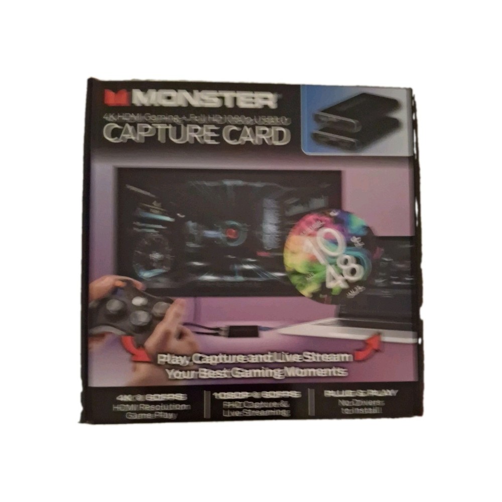 New Monster Capture Card 4K HDMI Gaming + Full HD 1080p USB3.0