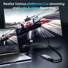 USB 3.0 Video Capture Card with 100W PD – HDMI to USBUSB-C Capture Card 1440P