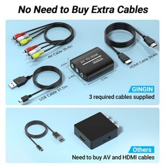 GINGIN RCA to HDMI Converter, AV Converter for Red,White