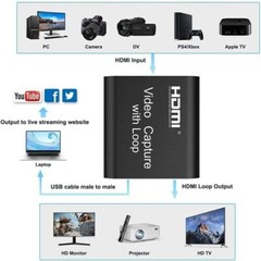 4K USB2.0 HDMI Video Capture Card 1080P Game Record Live Streaming with Loop Out