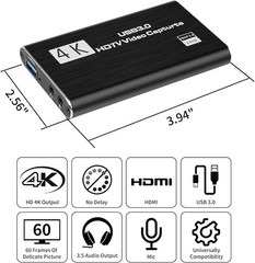 4K Audio Video Capture Card USB 3.0 HDMI Video Capture Device 1080P HD Recording