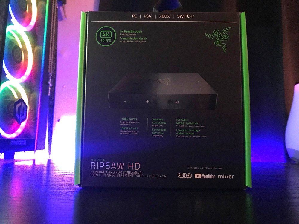 Capture Card – Razer Ripsaw HD Game 4K Pass-Through 1080p60 ‎‎RZ20 02850100-R3U1