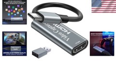 4K HDMI to 1080P Video Capture Card with USB-C for Seamless Streaming