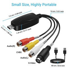 Video Capture Card, USB 2.0 Audio Video Capture Card, VHS VCR TV to DVD Conve…